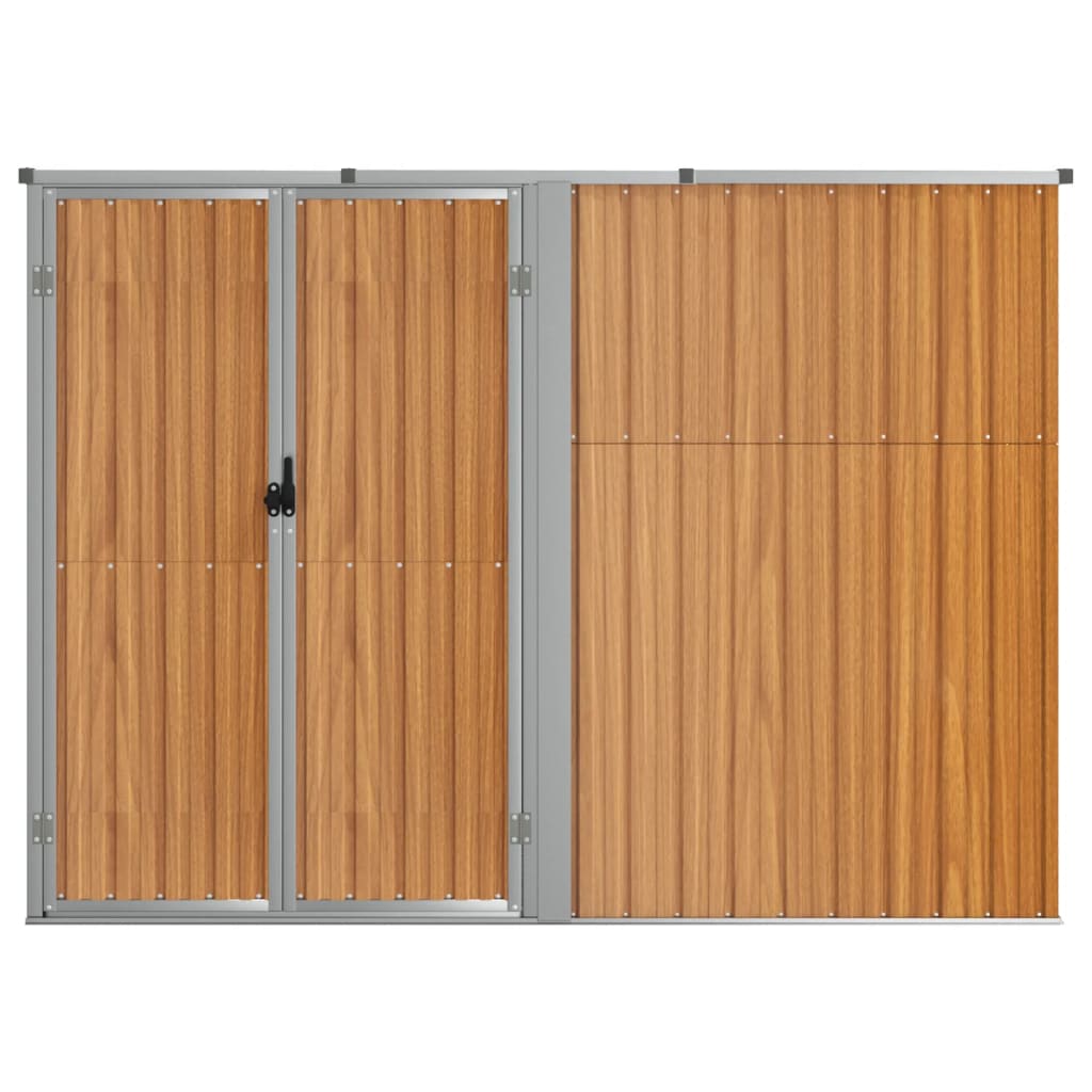 Vidaxl Garden Shed 225x89x161 cm verzinkter Stahlbraun