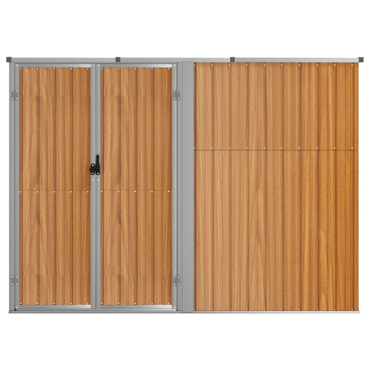 Vidaxl Garden Shed 225x89x161 cm verzinkter Stahlbraun
