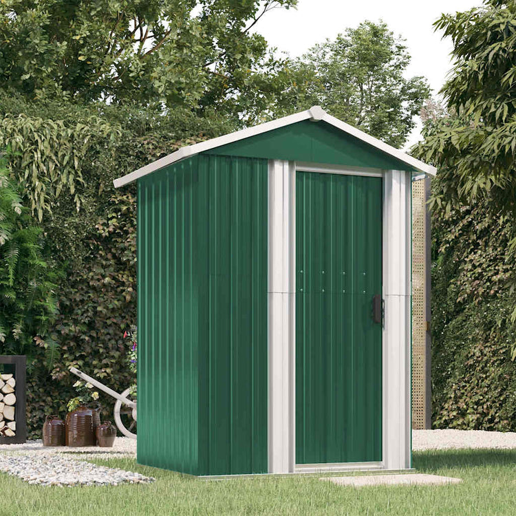Vidaxl Garden Shed 126x97.5x177 cm verzinkter Stahlgrün