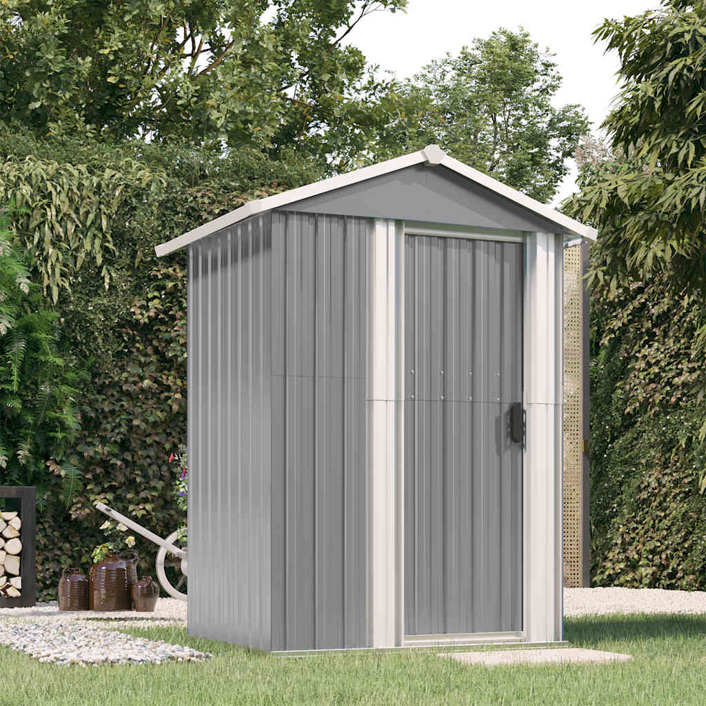 Vidaxl Garden Shed 126x97.5x177 cm verzinkter Stahl grau