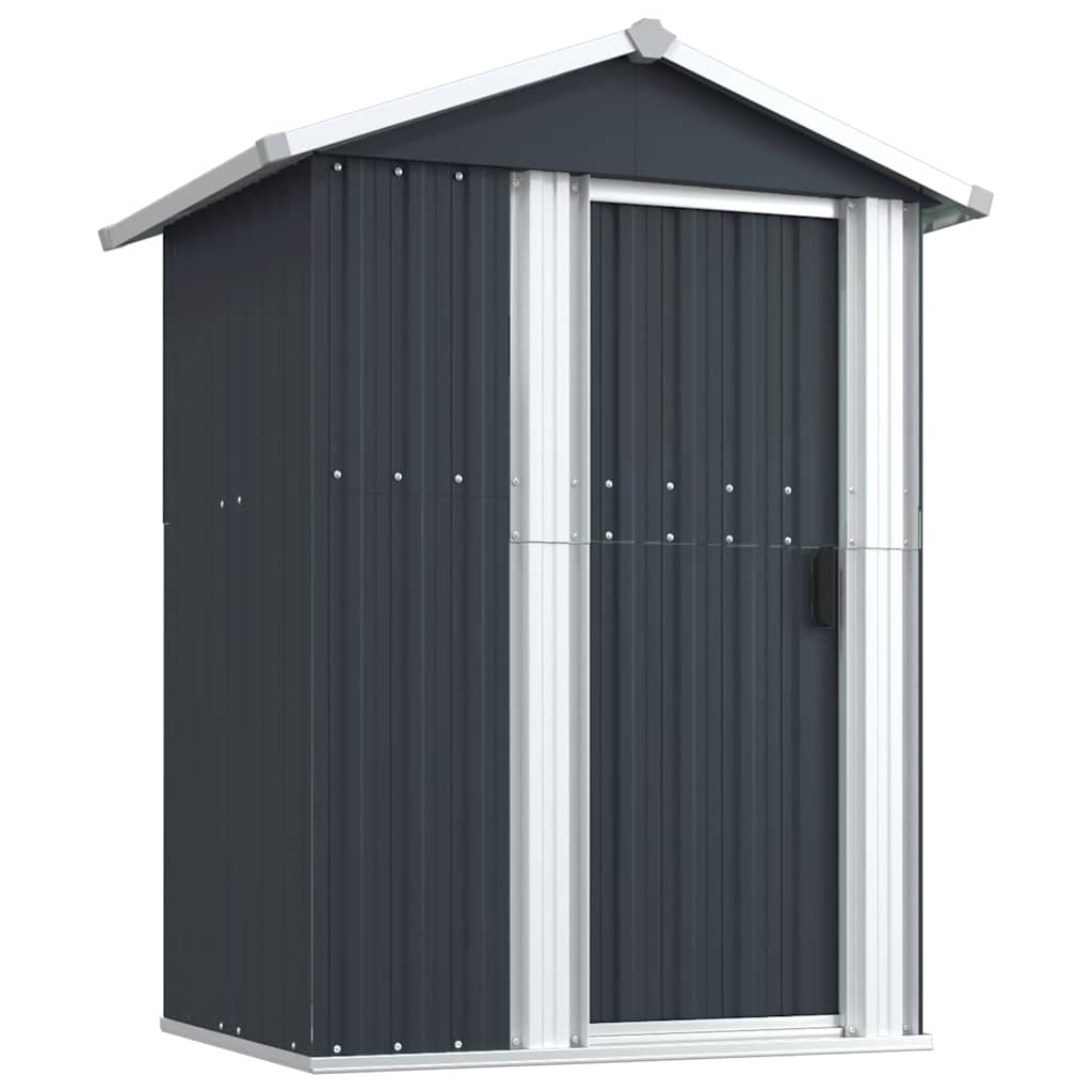 Vidaxl Garden Shed 126x97.5x177 cm verzinkter Stahl -Anthrazitfarbe