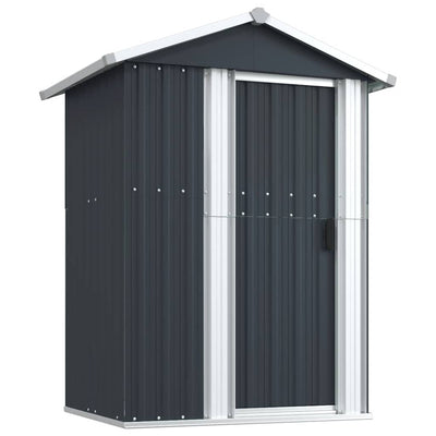 Vidaxl Garden Shed 126x97.5x177 cm verzinkter Stahl -Anthrazitfarbe