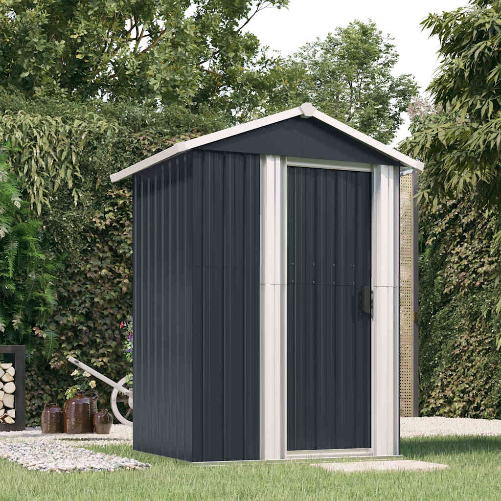 Vidaxl Garden Shed 126x97.5x177 cm verzinkter Stahl -Anthrazitfarbe