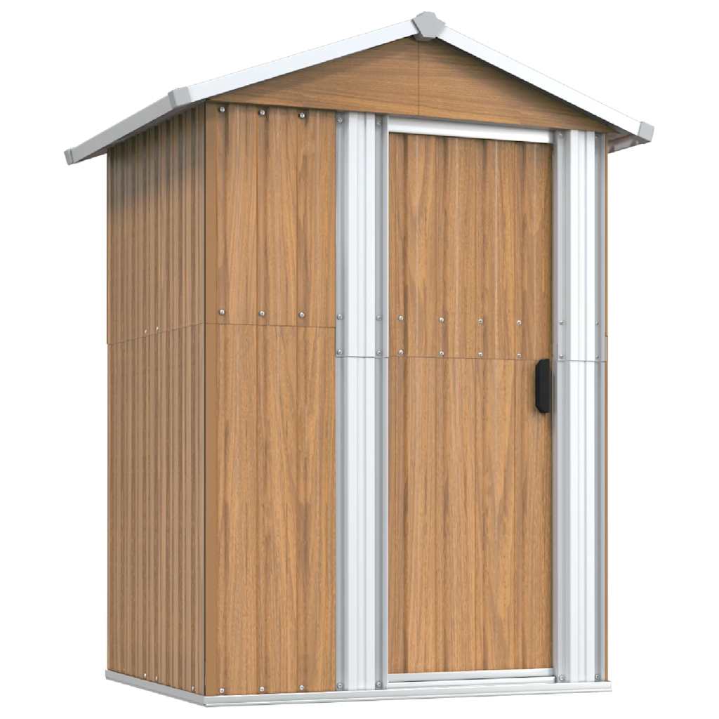 Vidaxl Garden Shed 126x97.5x177 cm verzinkter Stahlbraun