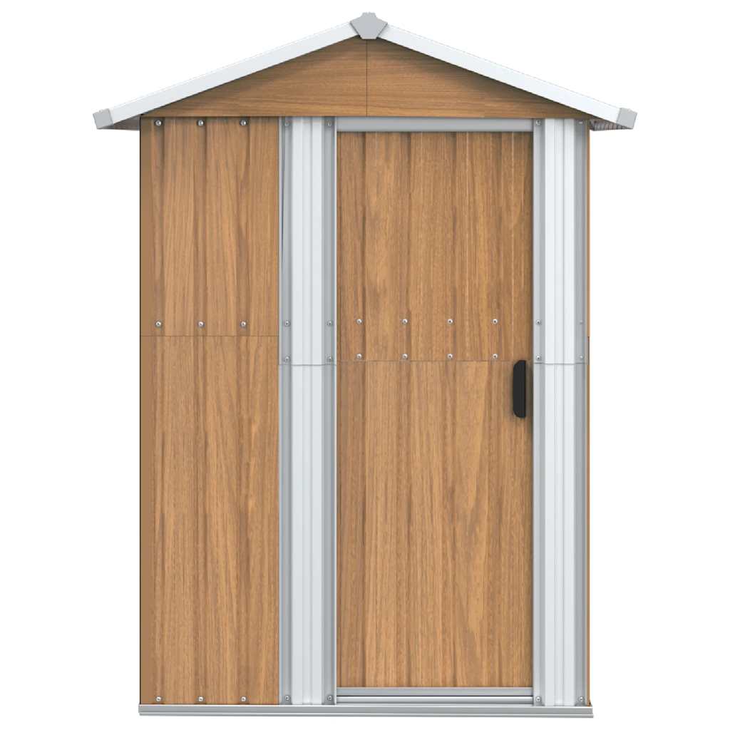 Vidaxl Garden Shed 126x97.5x177 cm verzinkter Stahlbraun