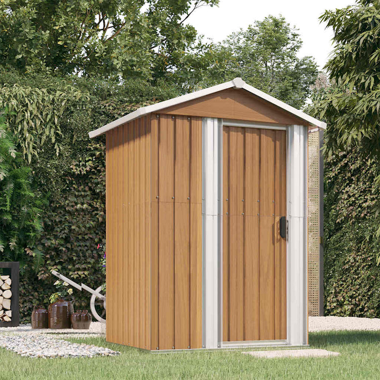 Vidaxl Garden Shed 126x97.5x177 cm verzinkter Stahlbraun