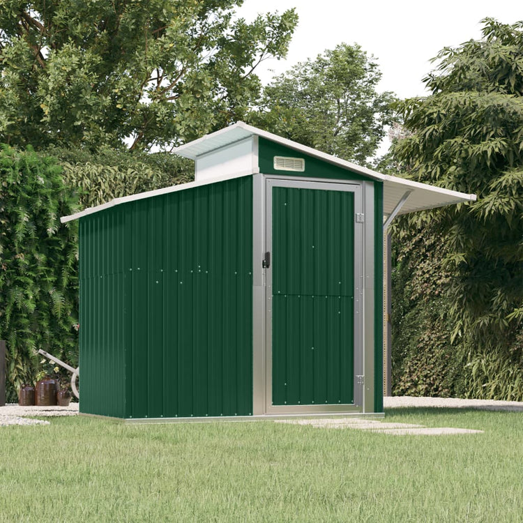 Vidaxl Garden Shed 270x130x208,5 cm verzinkter Stahlgrün