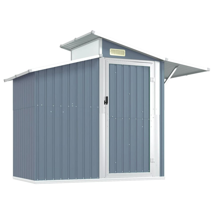 Vidaxl Garden Shed 270x130x208,5 cm verzinkter Stahl grau