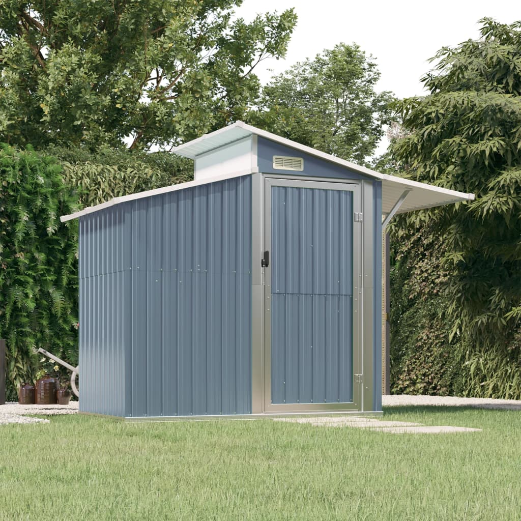 Vidaxl Garden Shed 270x130x208,5 cm verzinkter Stahl grau