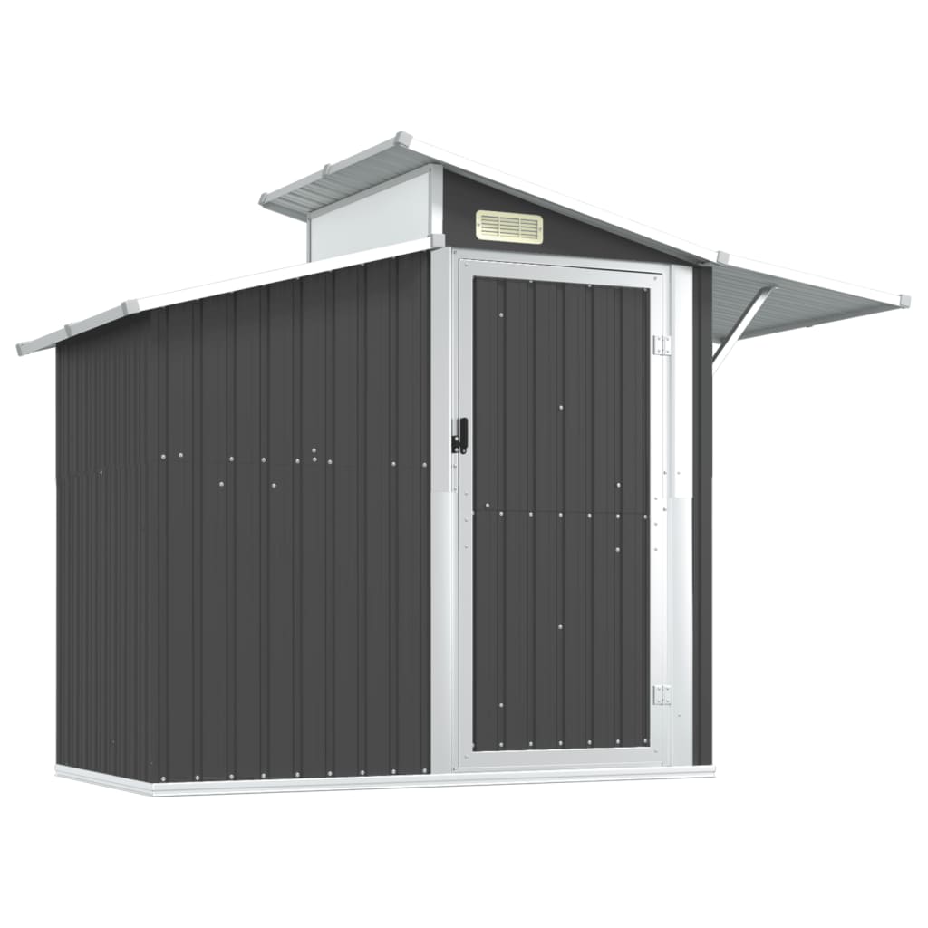 Vidaxl Garden Shed 270x130x208,5 cm verzinkte Stahl -Anthrazitfarbe