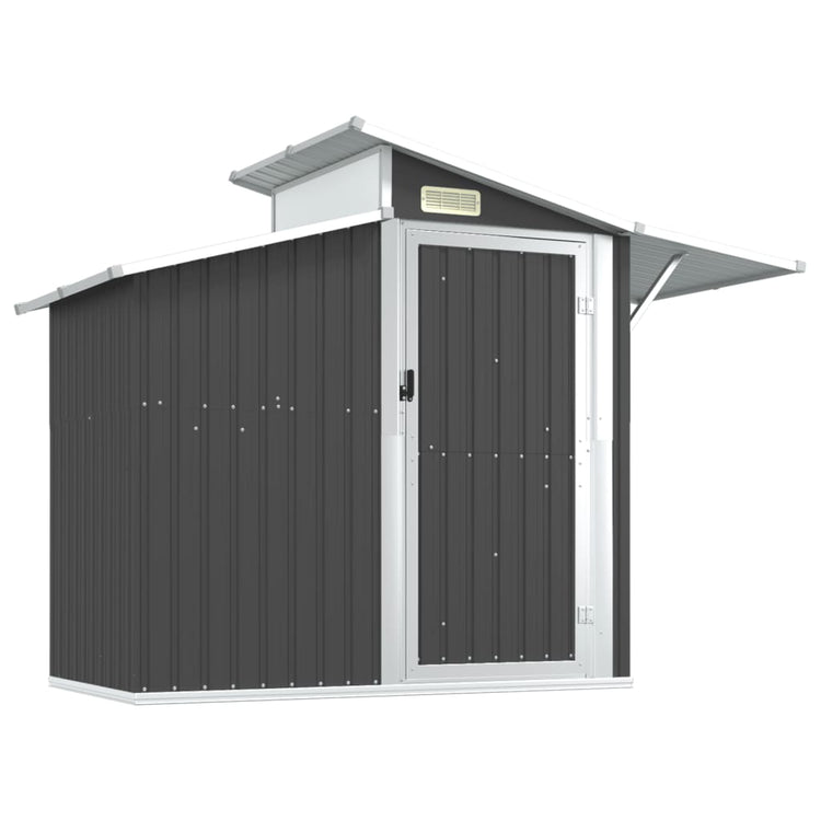 Vidaxl Garden Shed 270x130x208,5 cm verzinkte Stahl -Anthrazitfarbe