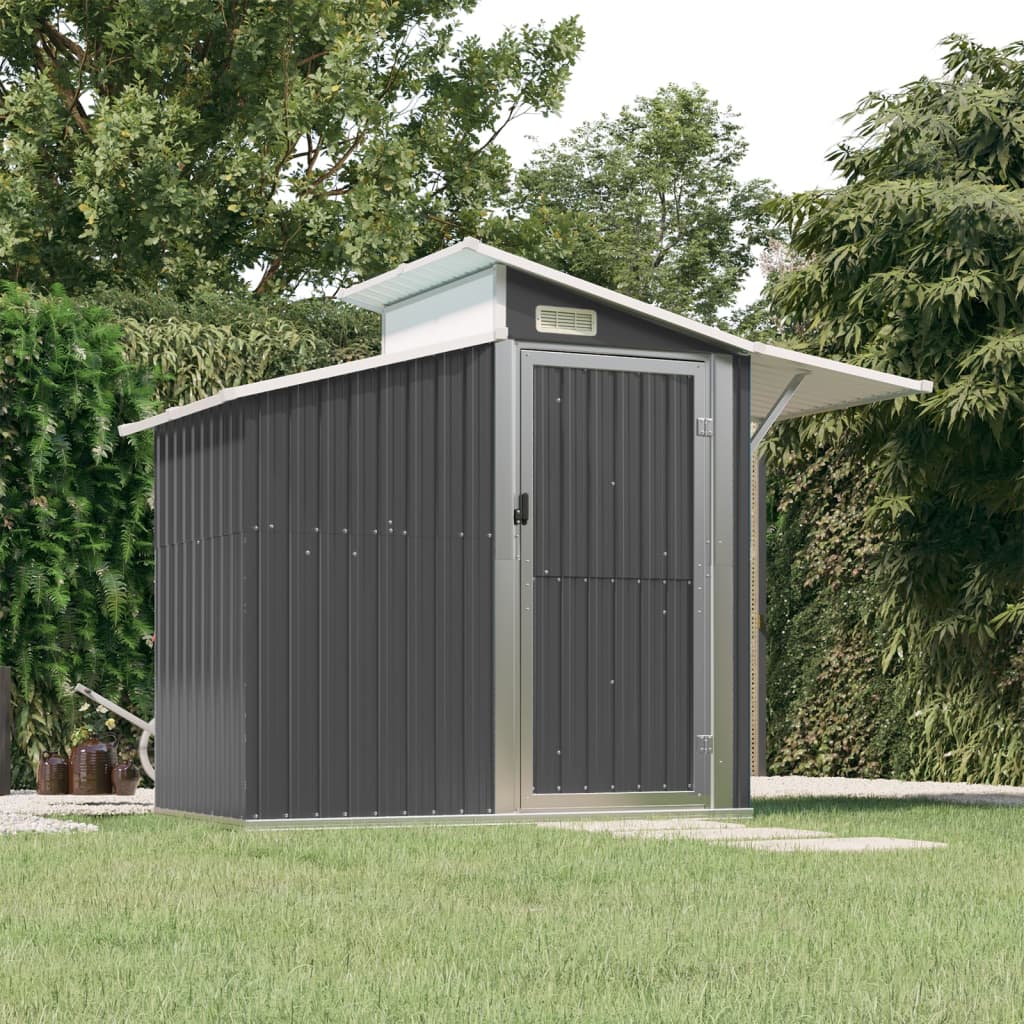 Vidaxl Garden Shed 270x130x208,5 cm verzinkte Stahl -Anthrazitfarbe