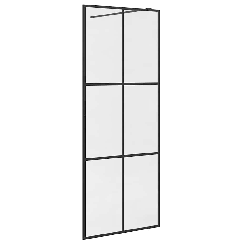 Vidaxl Walk-in Duschwand 80x195 cm ESG-Glas transparent und schwarz