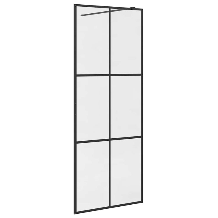 Vidaxl Walk-in Duschwand 80x195 cm ESG-Glas transparent und schwarz