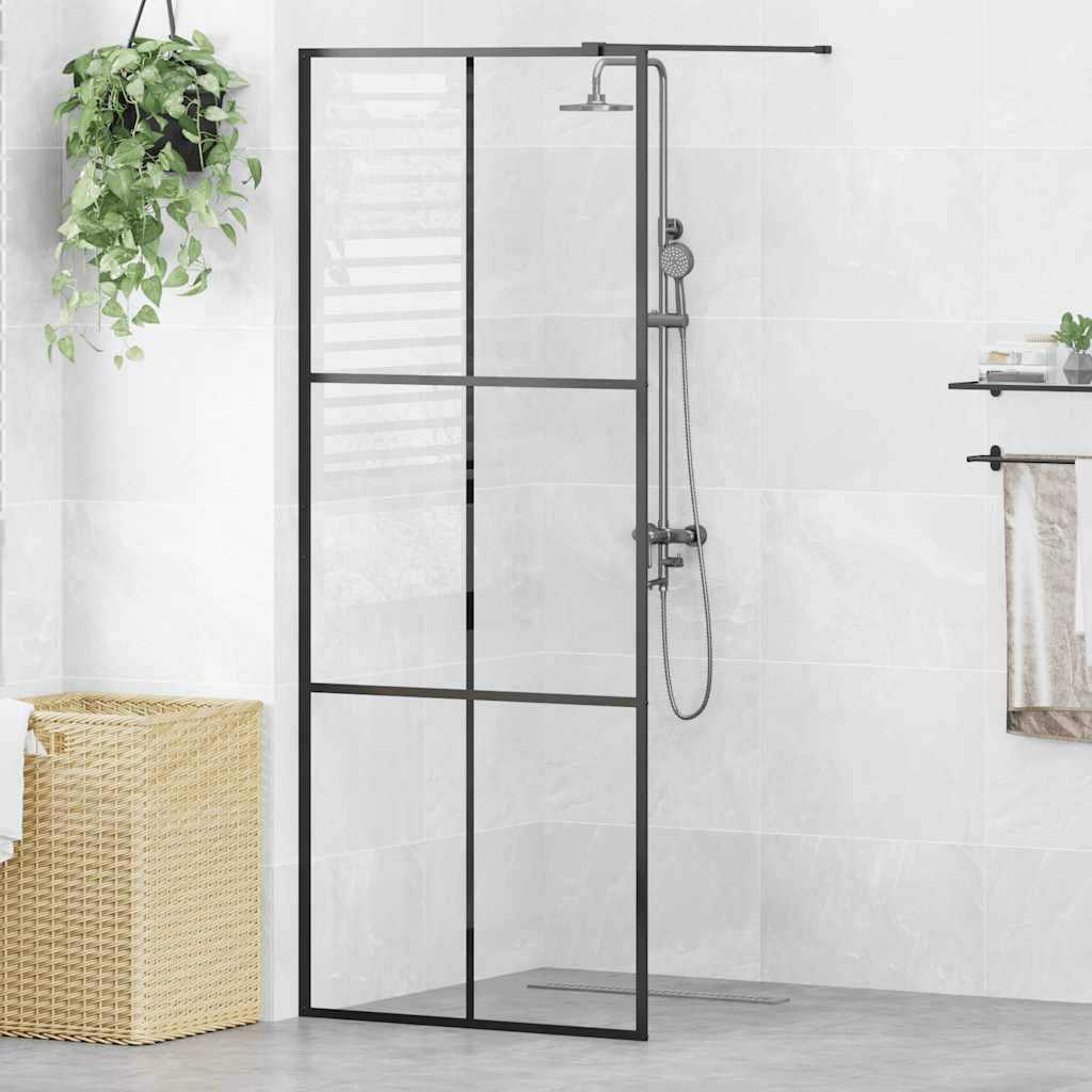 Vidaxl Walk-in Duschwand 80x195 cm ESG-Glas transparent und schwarz