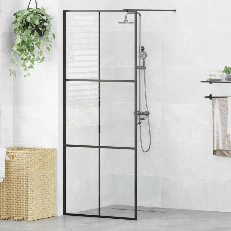 Vidaxl Walk-in Duschwand 80x195 cm ESG-Glas transparent und schwarz