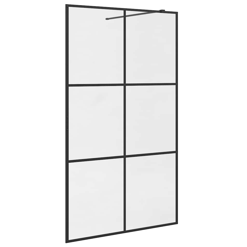 Vidaxl begehete Duschwand 115x195 cm ESG-Glas transparent und schwarz