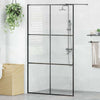 Vidaxl begehete Duschwand 115x195 cm ESG-Glas transparent und schwarz