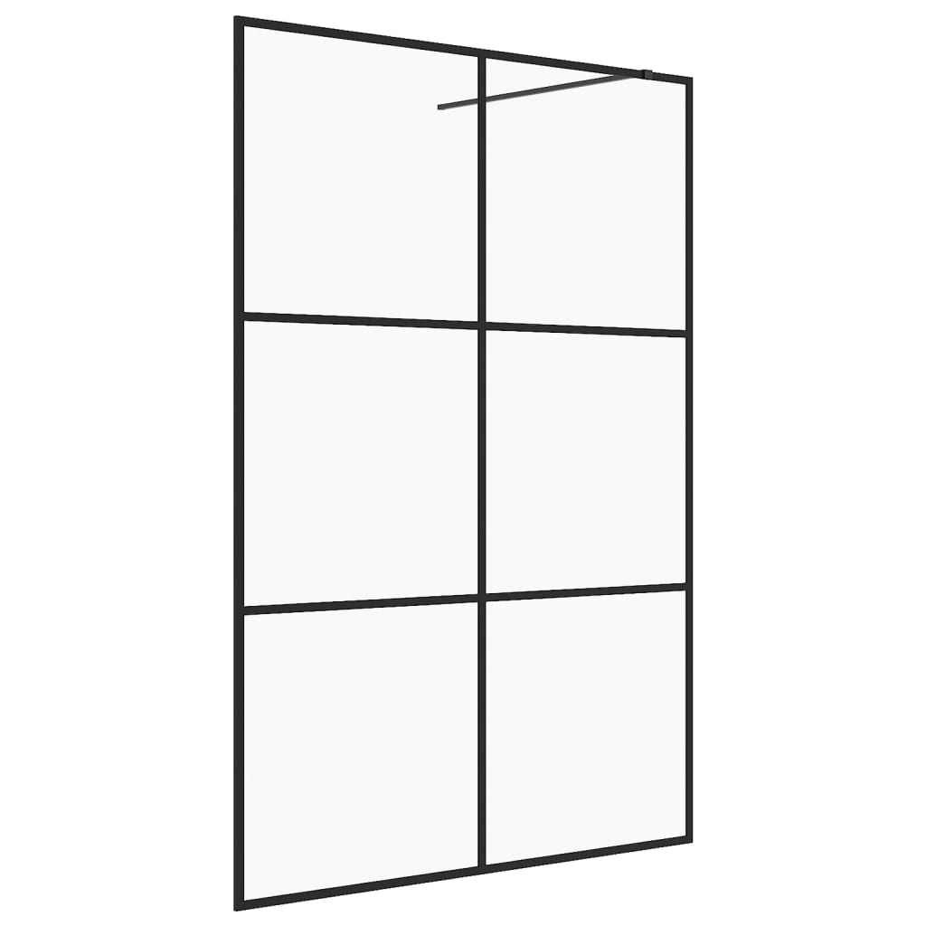 Vidaxl begehete Duschwand 140x195 cm ESG-Glas transparent und schwarz