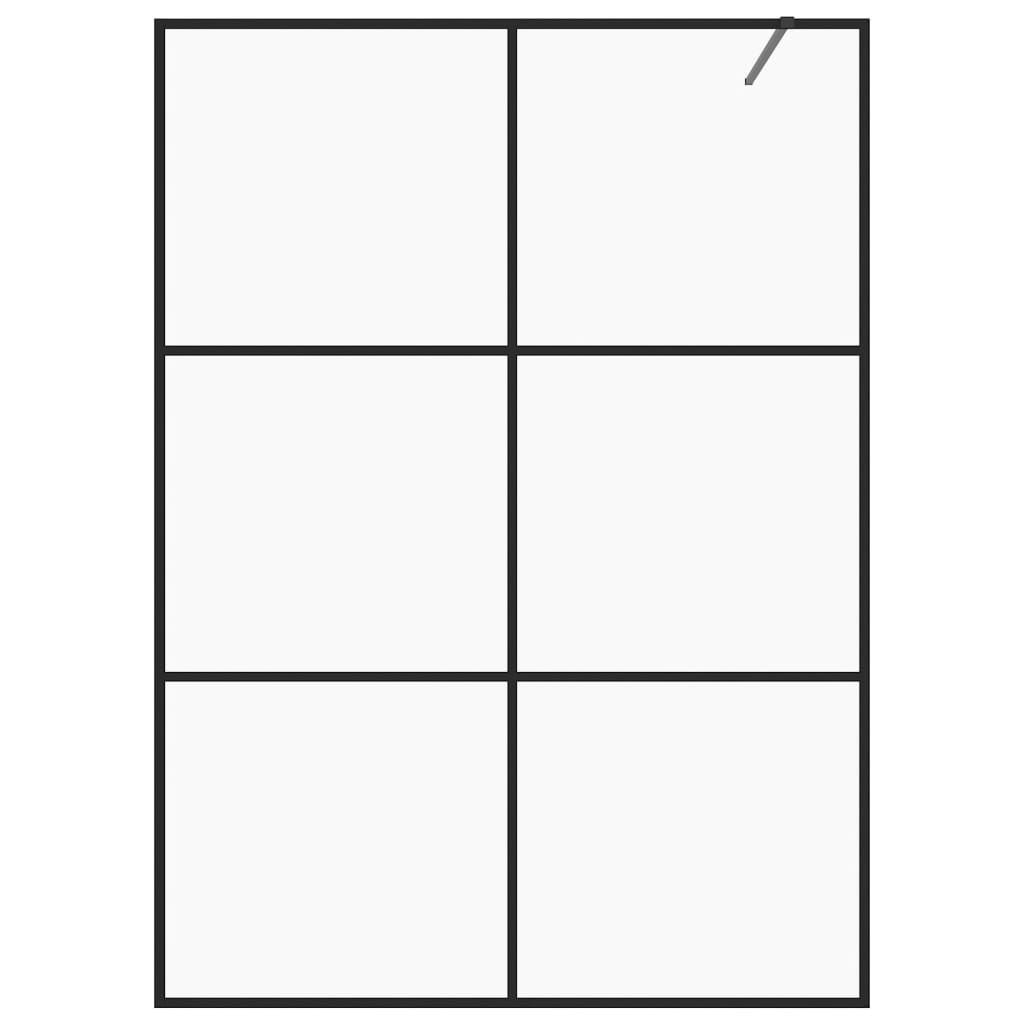 Vidaxl begehete Duschwand 140x195 cm ESG-Glas transparent und schwarz