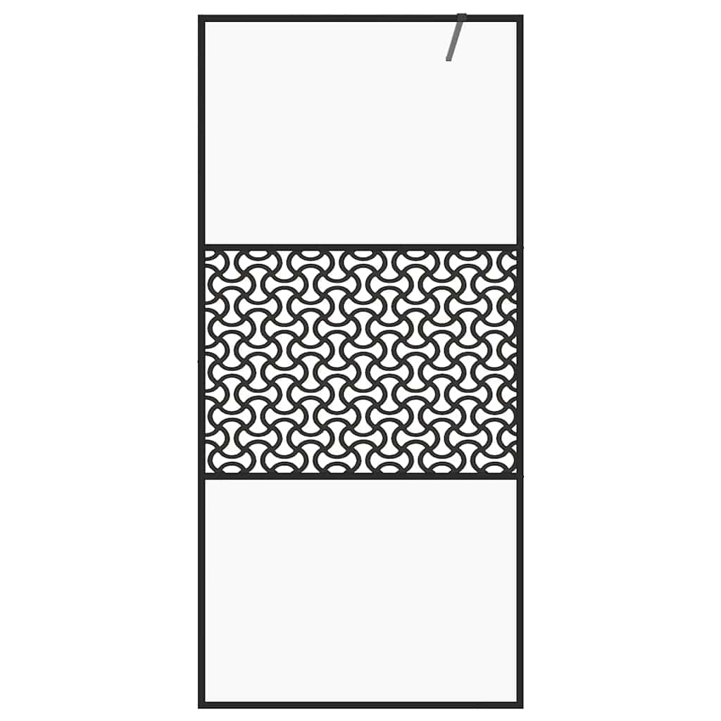 Vidaxl Walk-in Duschwand 80x195 cm ESG-Glas transparent und schwarz