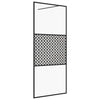 Vidaxl begehete Duschwand 90x195 cm ESG-Glas transparent und schwarz