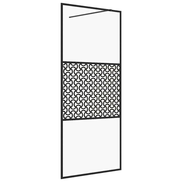 Vidaxl begehete Duschwand 90x195 cm ESG-Glas transparent und schwarz