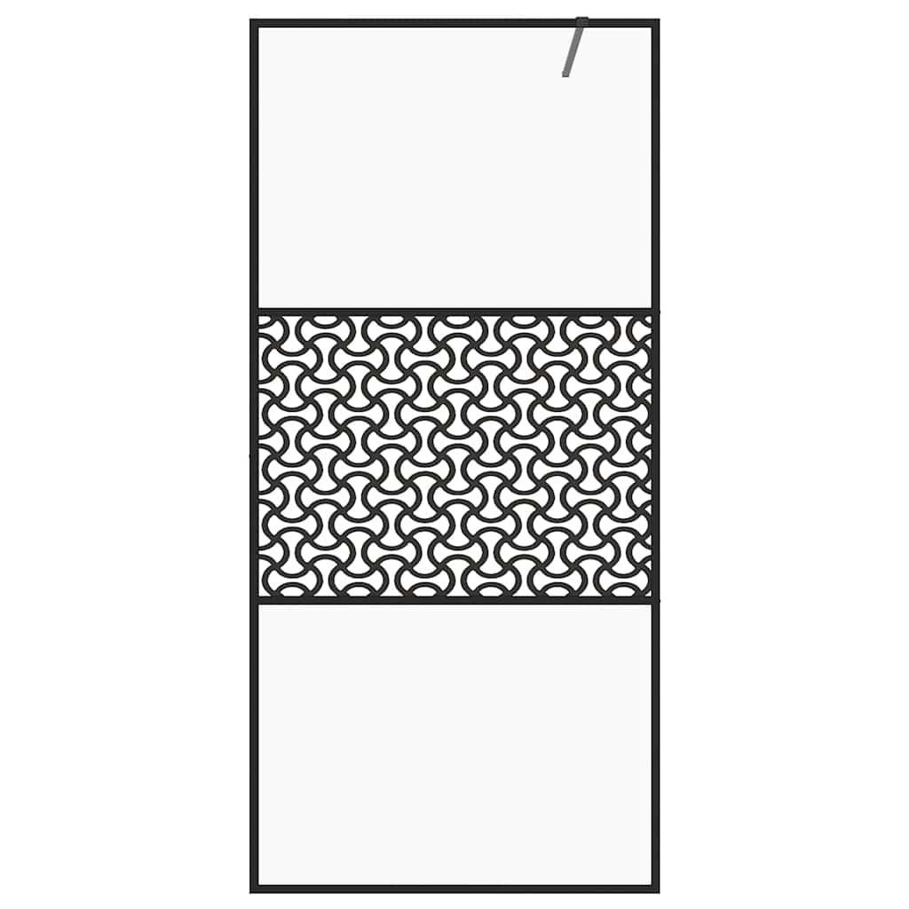 Vidaxl begehete Duschwand 90x195 cm ESG-Glas transparent und schwarz