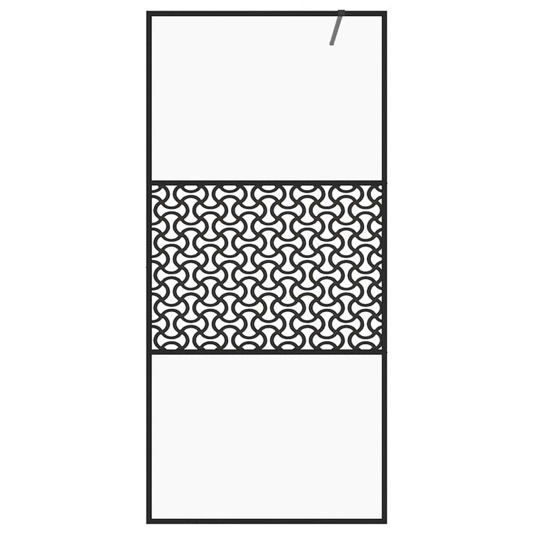 Vidaxl begehete Duschwand 115x195 cm ESG-Glas transparent und schwarz