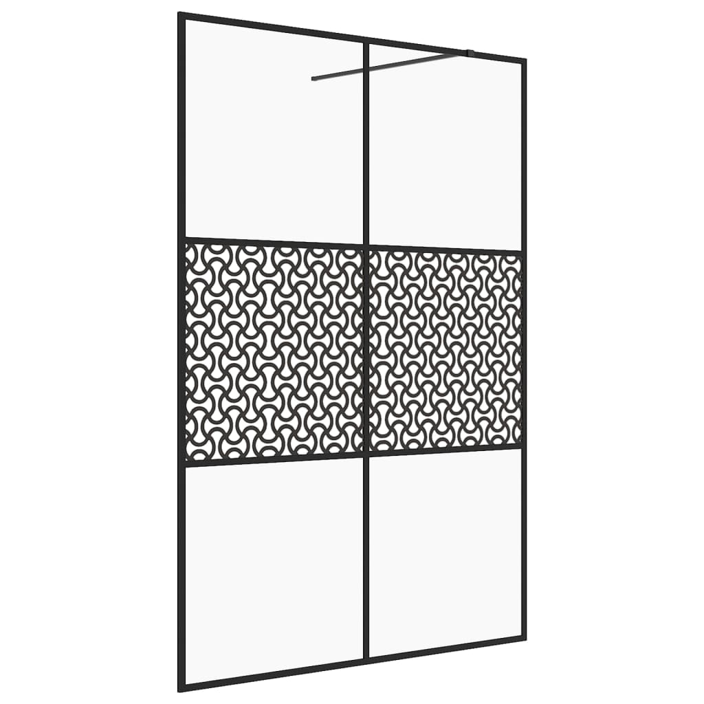 Vidaxl begehete Duschwand 140x195 cm ESG-Glas transparent und schwarz