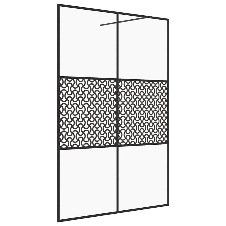 Vidaxl begehete Duschwand 140x195 cm ESG-Glas transparent und schwarz