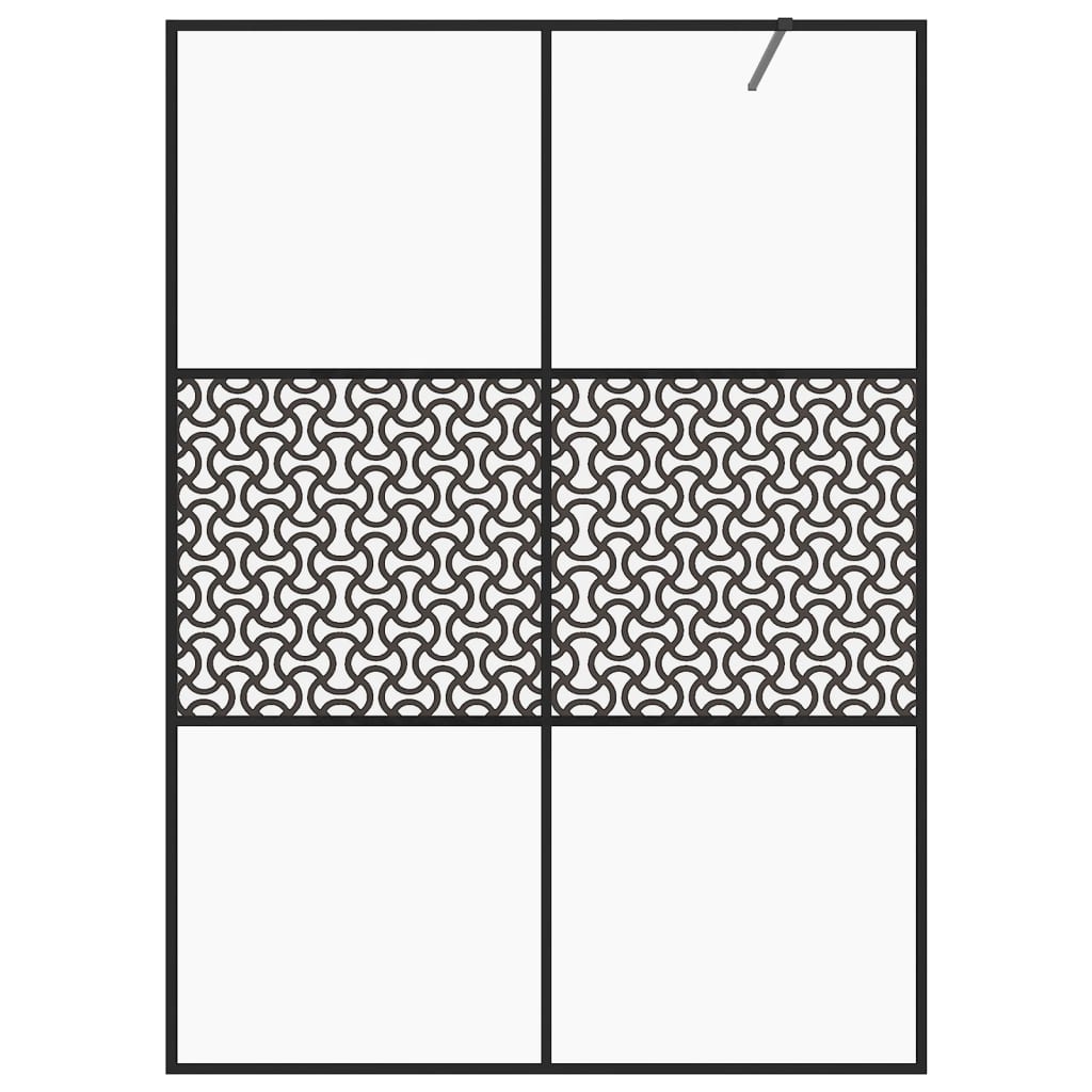 Vidaxl begehete Duschwand 140x195 cm ESG-Glas transparent und schwarz