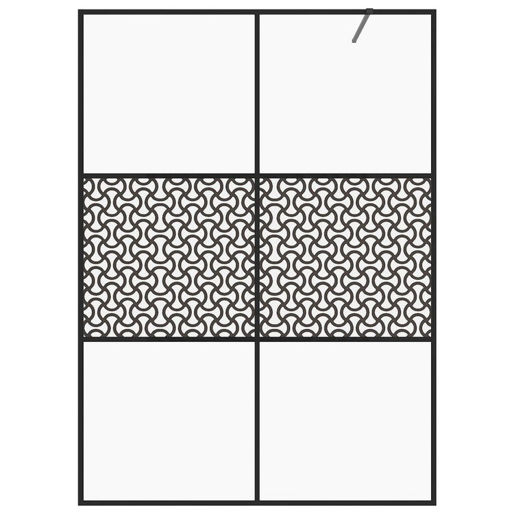 Vidaxl begehete Duschwand 140x195 cm ESG-Glas transparent und schwarz