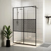 Vidaxl begehete Duschwand 140x195 cm ESG-Glas transparent und schwarz