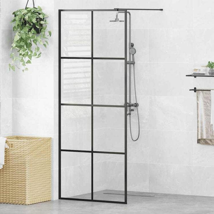Vidaxl Walk-in Duschwand 80x195 cm ESG-Glas transparent und schwarz