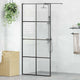 Vidaxl begehete Duschwand 90x195 cm ESG-Glas transparent und schwarz