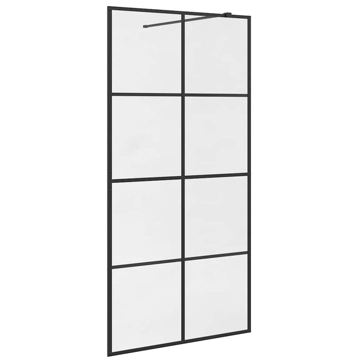 Vidaxl begehete Duschwand 100x195 cm ESG-Glas transparent und schwarz