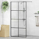 Vidaxl begehete Duschwand 100x195 cm ESG-Glas transparent und schwarz
