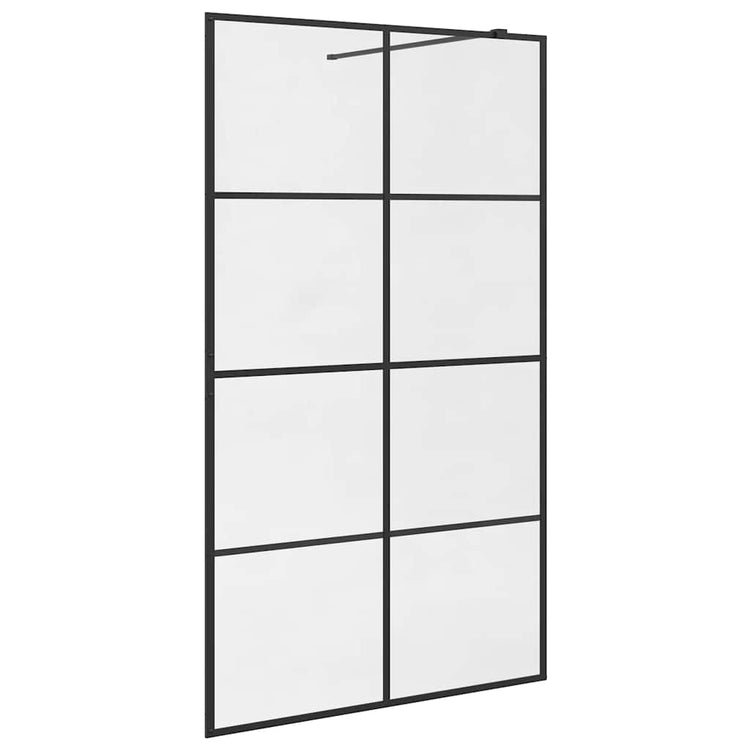 Vidaxl begehete Duschwand 115x195 cm ESG-Glas transparent und schwarz