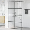 Vidaxl begehete Duschwand 115x195 cm ESG-Glas transparent und schwarz