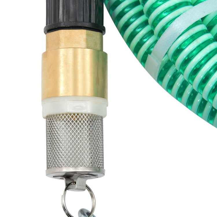 Vidaxl -Saugschlauch mit Messingkupplungen 1,1 '' 7 m PVC Green