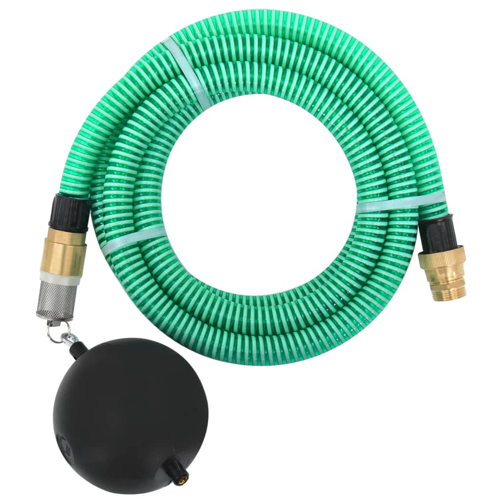 Vidaxl -Saugschlauch mit Messingkupplungen 1,1 '' 10 m PVC Grün