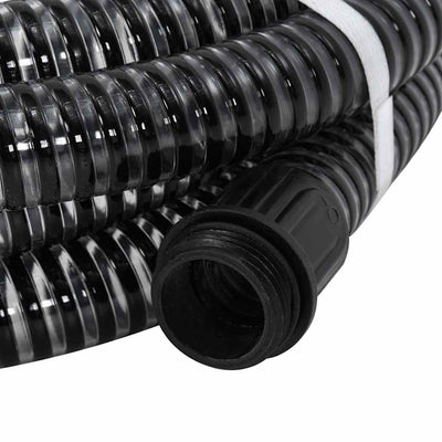Vidaxl -Saugschlauch mit Messingkupplungen 1.1 '' 4 m PVC Schwarz