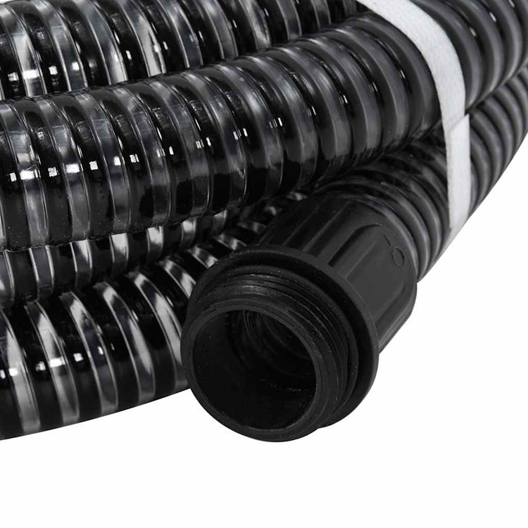 Vidaxl -Saugschlauch mit Messingkupplungen 1.1 '' 4 m PVC Schwarz