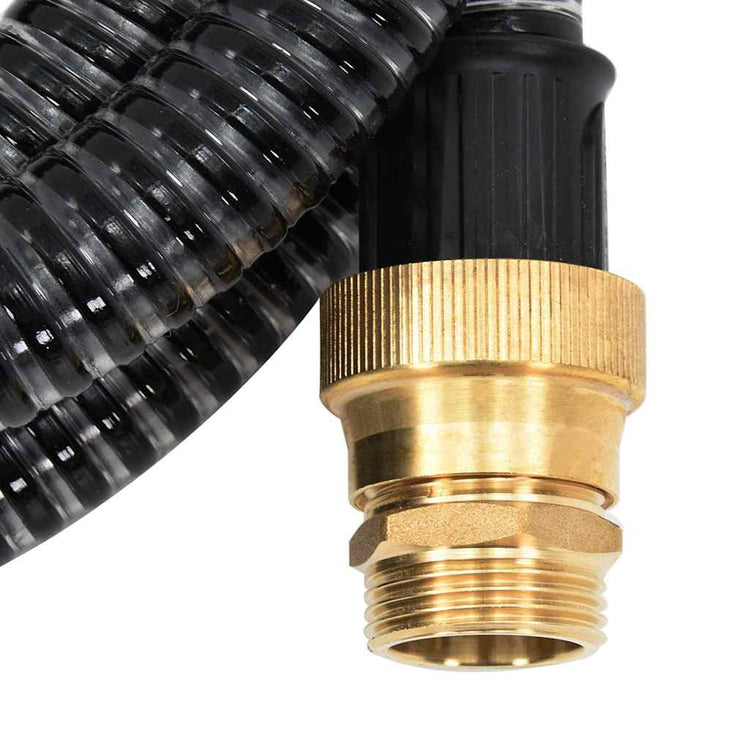Vidaxl -Saugschlauch mit Messingkupplungen 1.1 '' 4 m PVC Schwarz