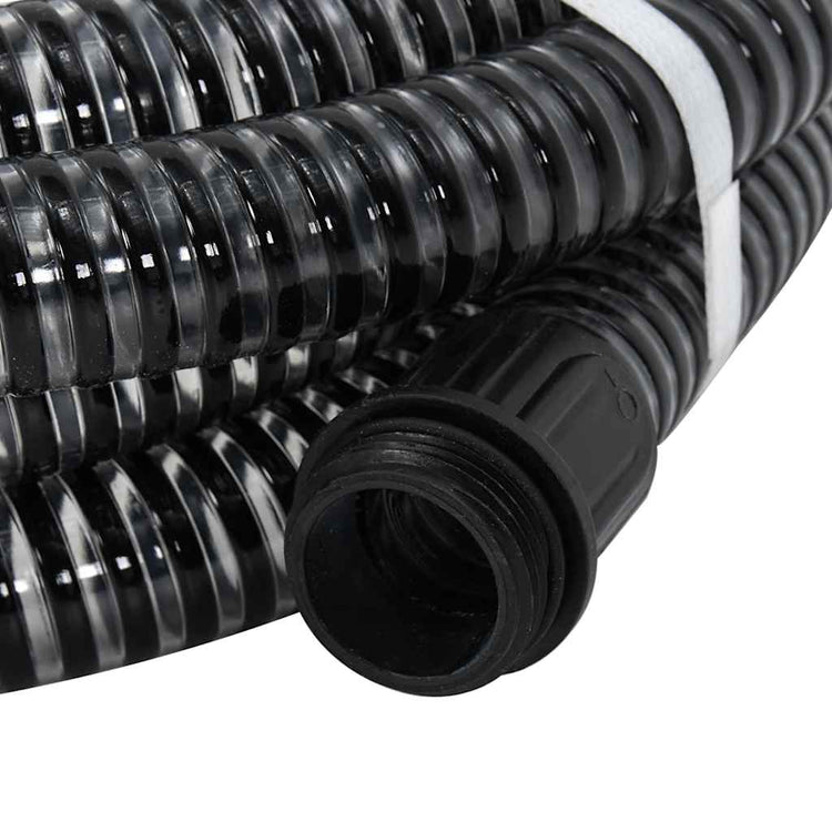 Vidaxl -Saugschlauch mit Messingkupplungen 1.1 '' 7 m PVC Schwarz