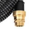 Vidaxl -Saugschlauch mit Messingkupplungen 1.1 '' 25 m PVC Schwarz