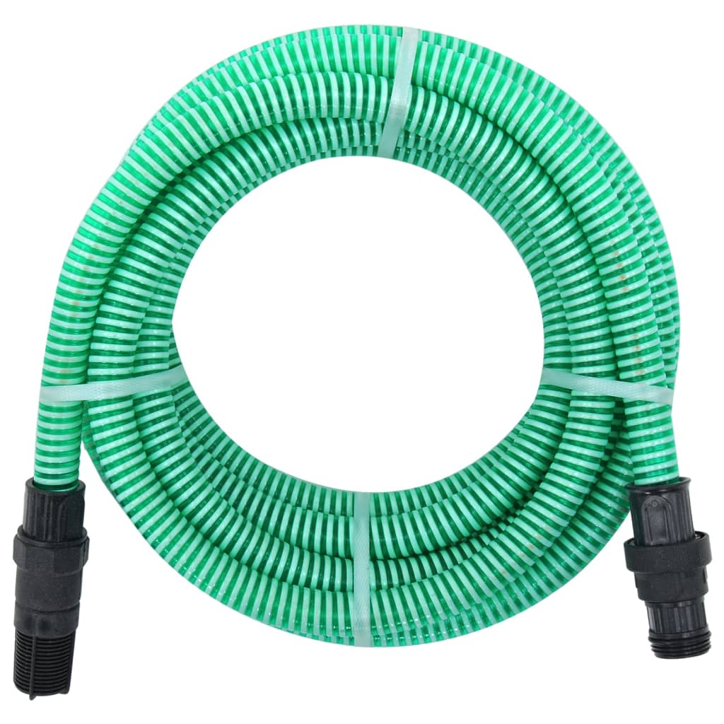 Vidaxl -Saugschlauch mit PVC -Kopplungen 1,1 '' 10 m PVC Grün