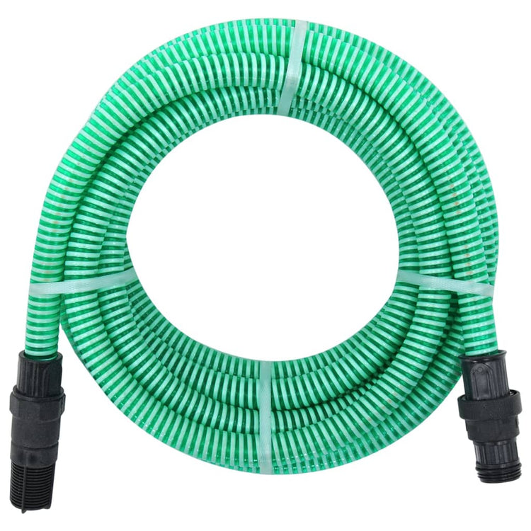 Vidaxl -Saugschlauch mit PVC -Kopplungen 1,1 '' 10 m PVC Grün