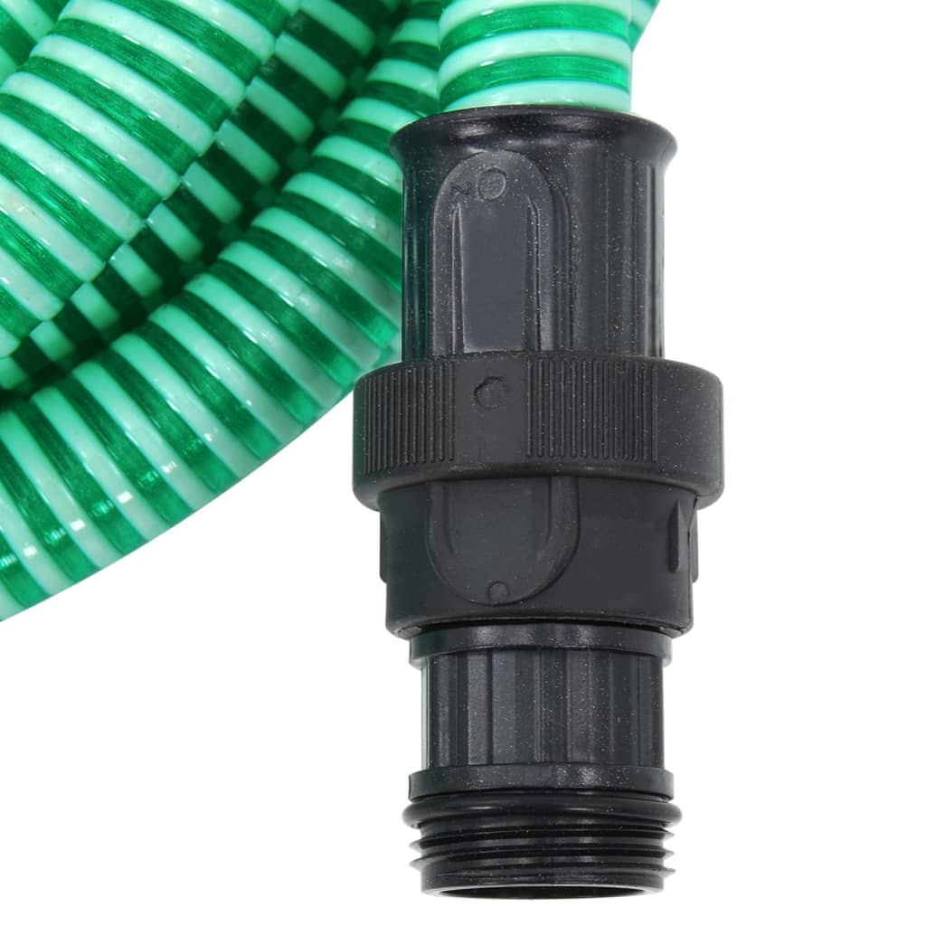 Vidaxl -Saugschlauch mit PVC -Kopplungen 1,1 '' 10 m PVC Grün